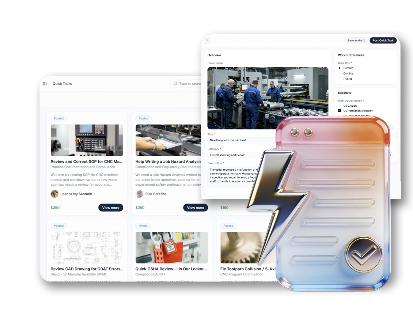 Launch quick tasks